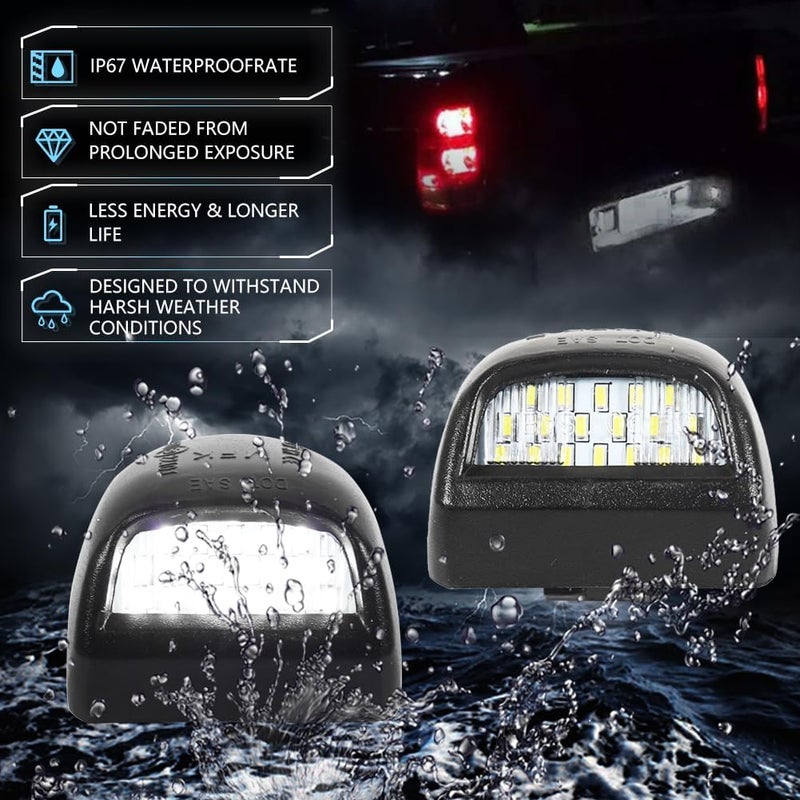 VANKUB LED License Plate Light for Chevy Silverado 1500 2500 3500 Suburban Tahoe GMC Sierra Yukon XL Cadi-llac Escalade Pickup Truck, Chevy Silverado Led Rear Tag Lamp, 6000K Xenon White Lights, 2 PCS - Image 4